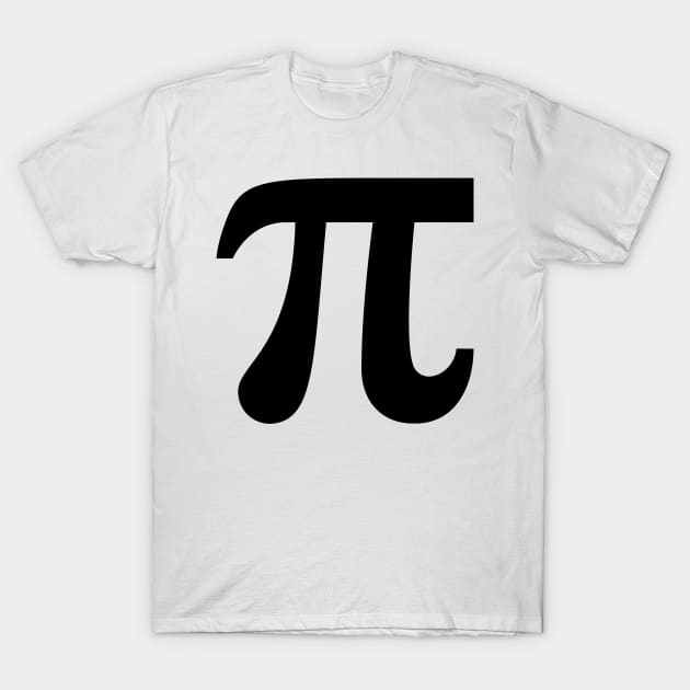 Pi / ∏ / π (Mathematics / Geometry / Black) T-Shirt by MrFaulbaum